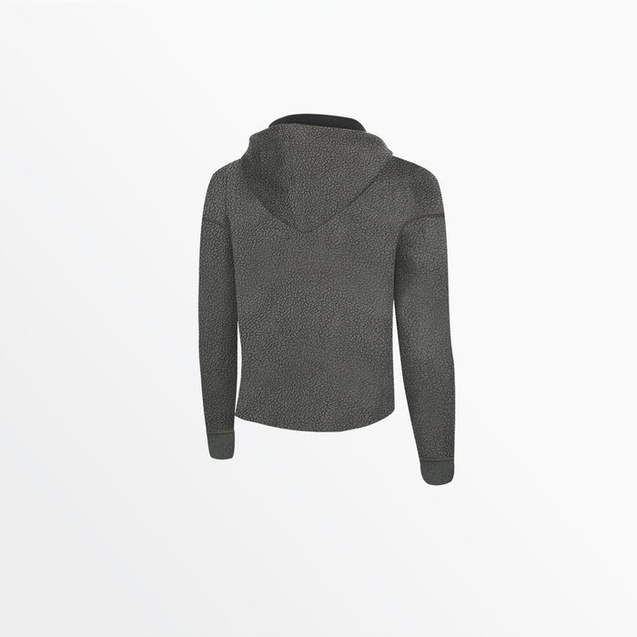 Capelli WOMEN'S SHERPA CROPPED PULLOVER HOODIE Medium Grey