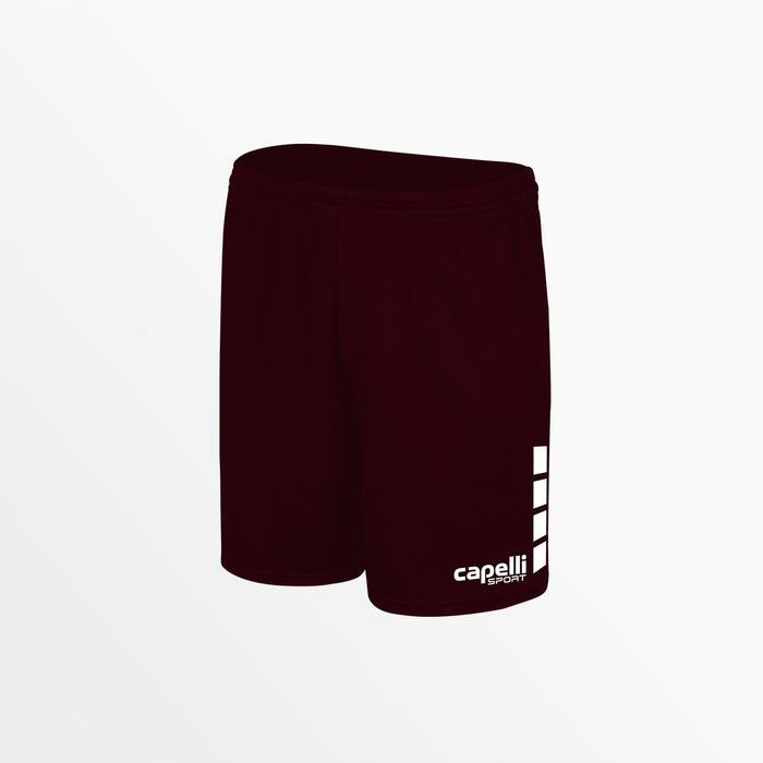 capelli WOMEN'S TEAM MATCH SHORTS WITH 5" INSEAM AND 4-CUBES Maroon
