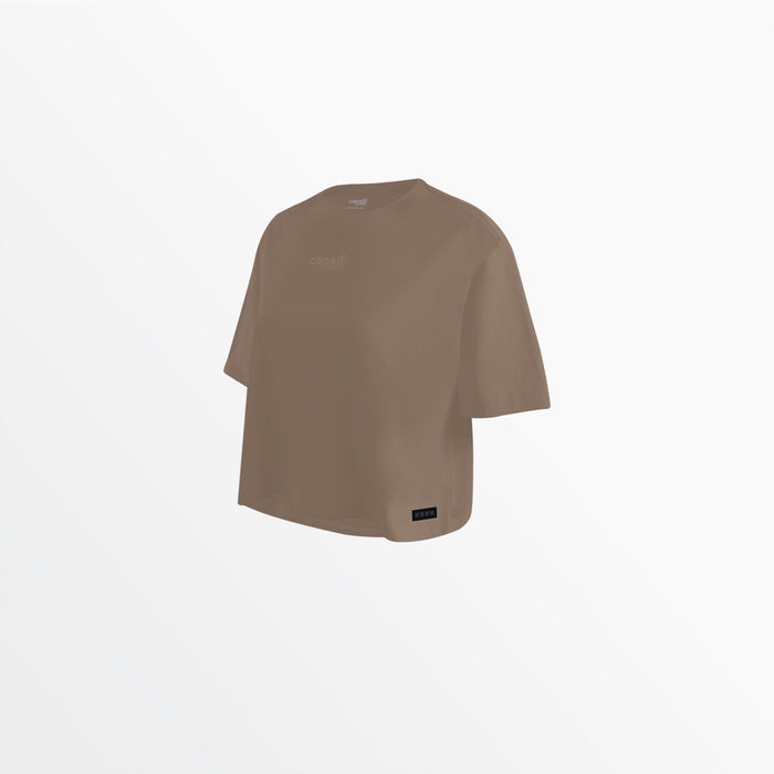 Capelli WOMEN'S TONAL CROPPED OVERSIZED TEE Desert Brown