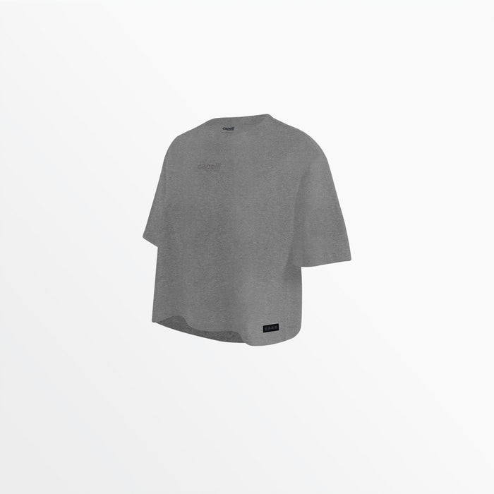 capelli WOMEN'S TONAL CROPPED OVERSIZED TEE Light Heather Grey