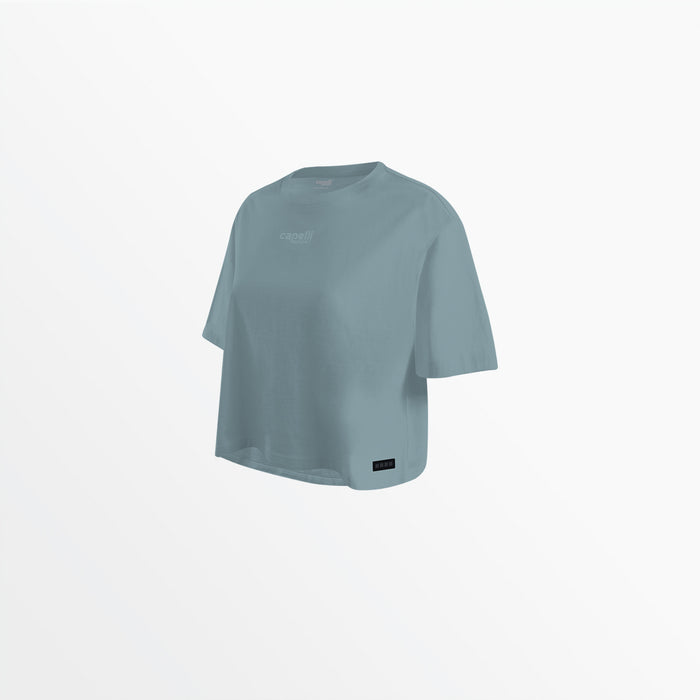 capelli WOMEN'S TONAL CROPPED OVERSIZED TEE Slate Blue