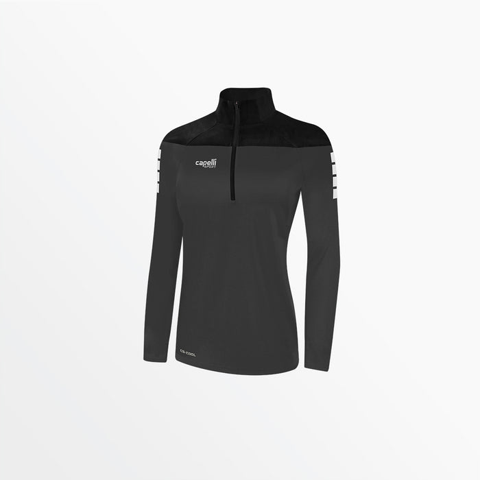 capelli WOMEN'S TRIBECA 1/4 ZIP TRAINING JACKET Dark Grey Black