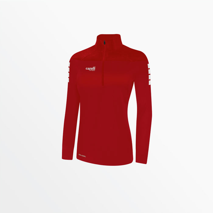 capelli WOMEN'S TRIBECA 1/4 ZIP TRAINING JACKET Red