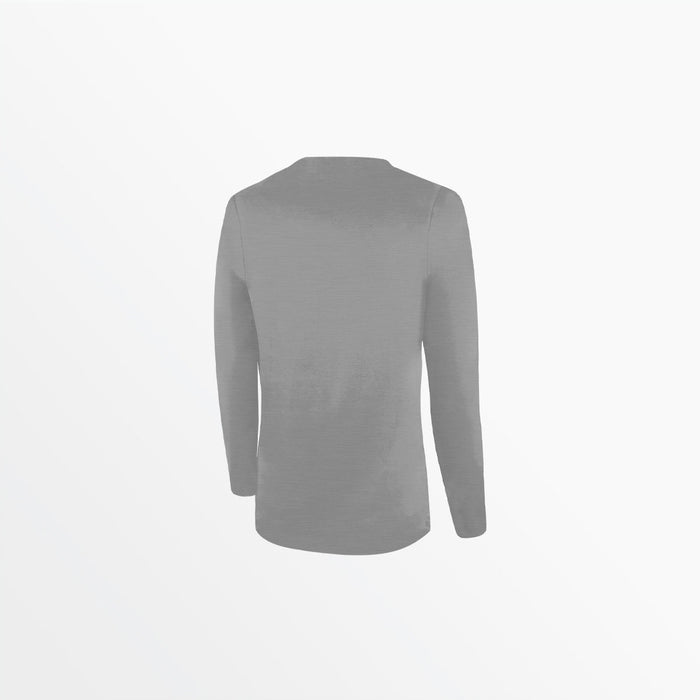 Capelli WOMEN'S V-NECK LONG SLEEVE POLY TEE Heather Light Grey