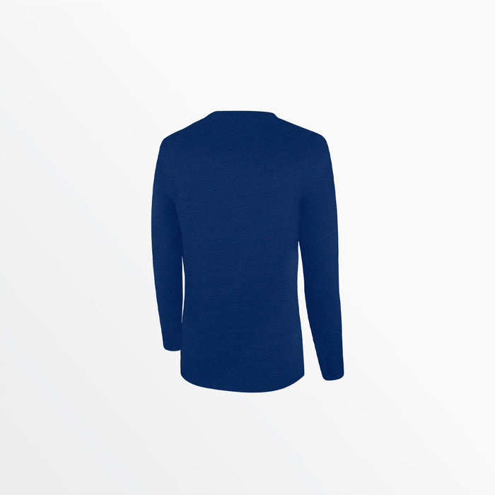 Capelli WOMEN'S V-NECK LONG SLEEVE POLY TEE Heather Navy