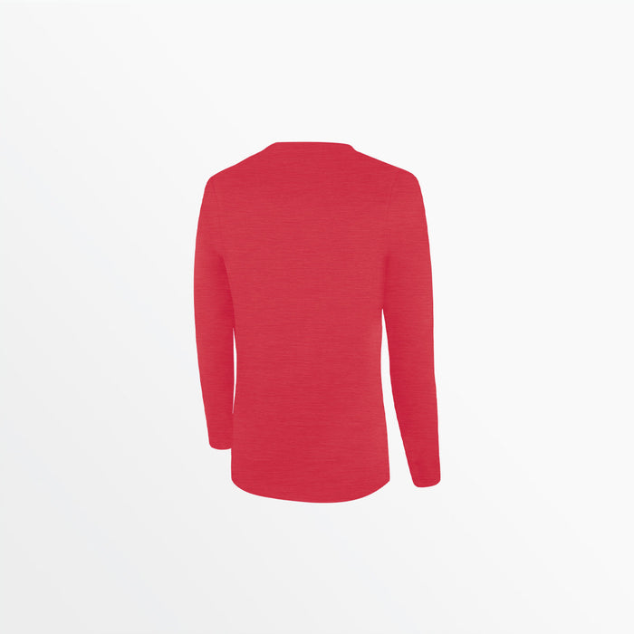 Capelli WOMEN'S V-NECK LONG SLEEVE POLY TEE Heather Red