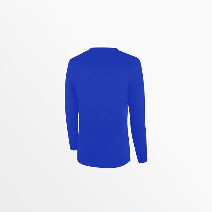 Capelli WOMEN'S V-NECK LONG SLEEVE POLY TEE Heather Royal Blue