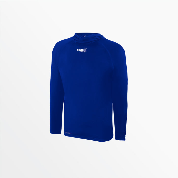 capelli YOUTH CLUB LONG SLEEVE POLY HOODED TEE Royal Blue