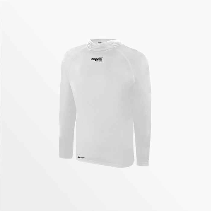 capelli YOUTH CLUB LONG SLEEVE POLY HOODED TEE White