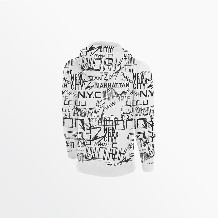 Capelli YOUTH FLEECE GRAPHIC PRINT PULLOVER HOODIE White Pale Grey