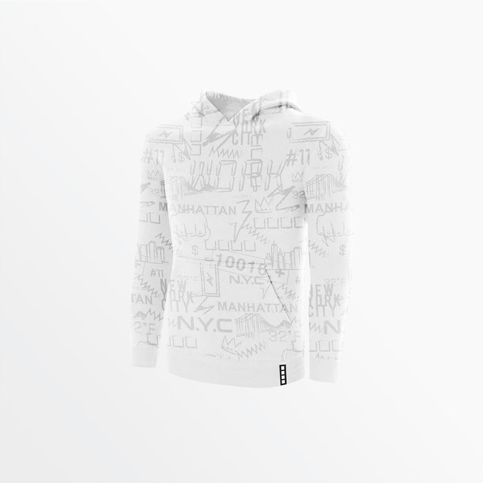 capelli YOUTH FLEECE GRAPHIC PRINT PULLOVER HOODIE White