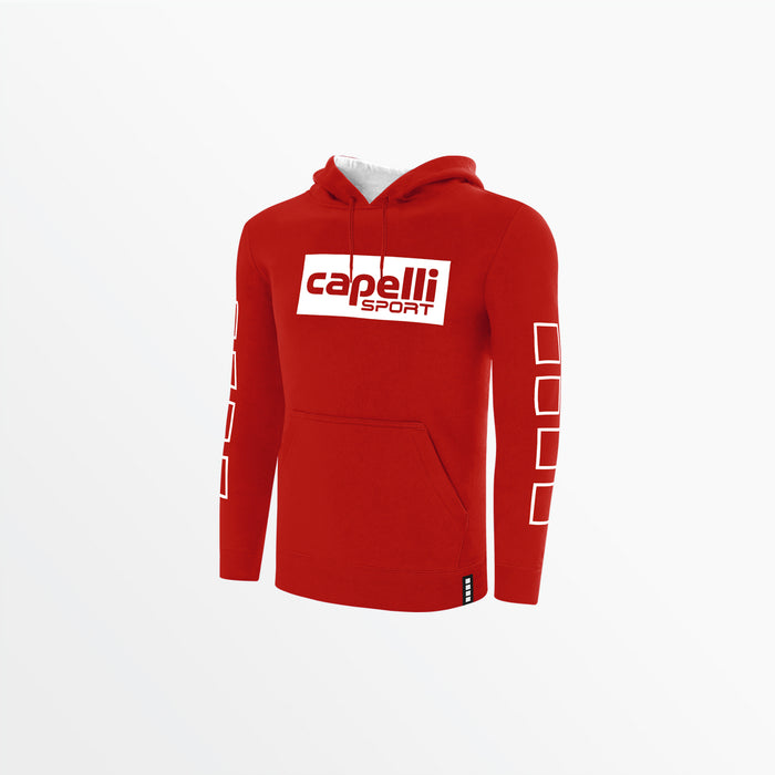 capelli YOUTH FLEECE HOODIE WITH LOGO AND 4 CUBE SLEEVES Red