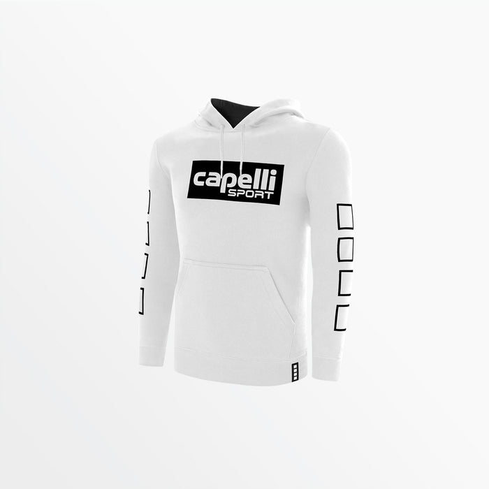 capelli YOUTH FLEECE HOODIE WITH LOGO AND 4 CUBE SLEEVES White