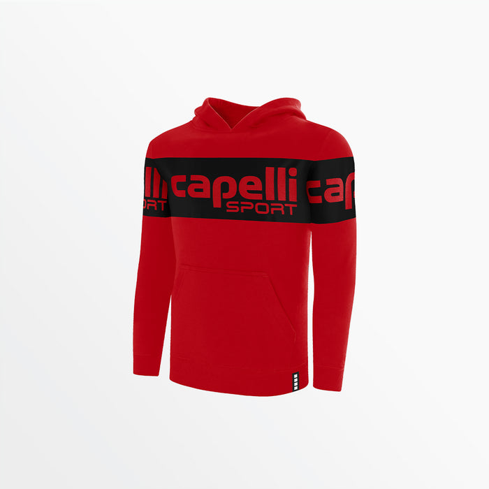 capelli YOUTH LOGO STRIPE FLEECE PULLOVER HOODIE Red