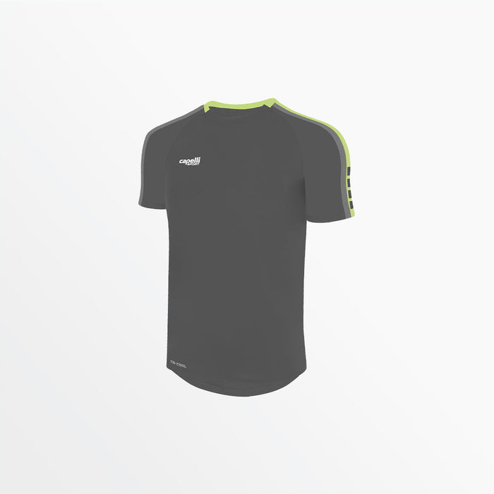 capelli YOUTH MADISON SHORT SLEEVE TRAINING TOP Medium Grey Lime