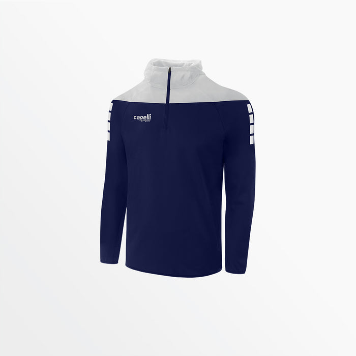 capelli YOUTH TRIBECA 1/4 ZIP THERMA FLEECE HOODIE Navy White