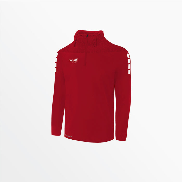 capelli YOUTH TRIBECA 1/4 ZIP THERMA FLEECE HOODIE Red