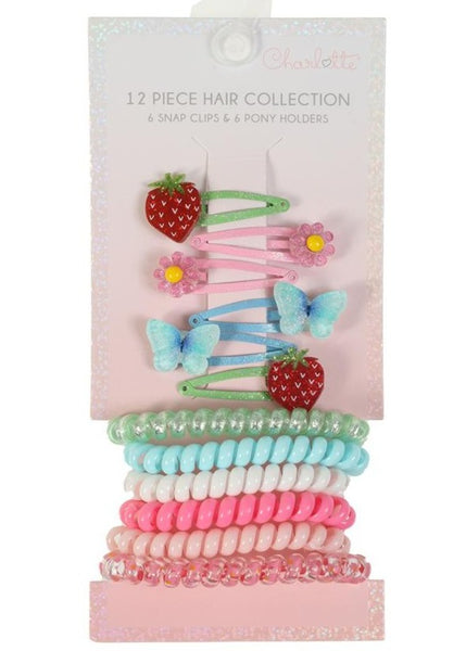 capelli new york 12-Piece Hair Clip & Coil Scrunchie Set