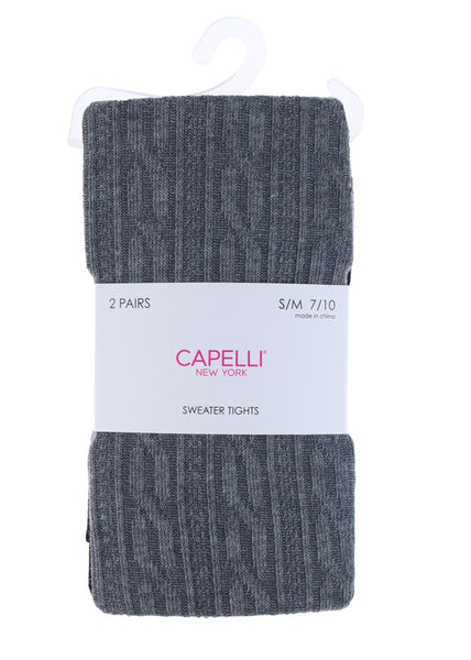 Capelli New York 2 Pack Cable And Solid Sweater Knit Full Tights