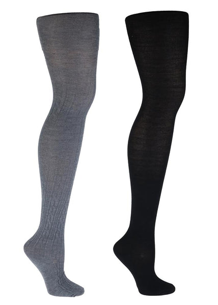 capelli new york 2 Pack Cable and Solid Sweater Knit Full Tights