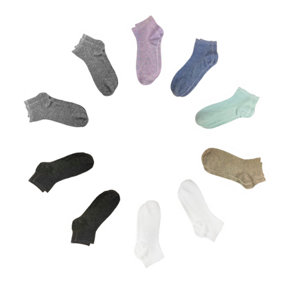 Capelli New York 4" Heathered & Solid 10 Pack Low Cut Socks