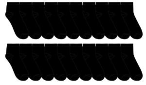 Capelli New York 4" Solid Black 20 Pack Low Cut Socks