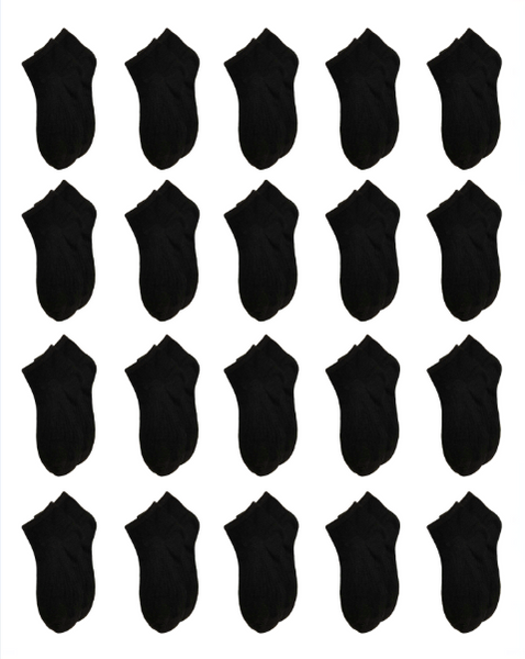 capelli new york 4" Solid Black 20 Pack Low Cut Socks