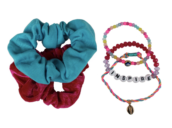 Capelli New York 5 Piece VSCO Twister And 'Inspire' Bracelet Set