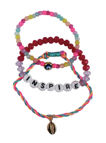 Capelli New York 5 Piece VSCO Twister And 'Inspire' Bracelet Set