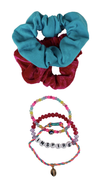 Capelli New York 5 Piece VSCO Twister And 'Inspire' Bracelet Set