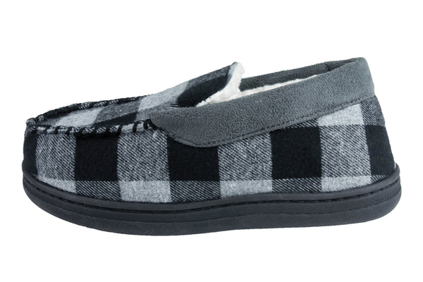 Capelli New York Boys Buffalo Plaid Moccasin With Faux Suede Trim