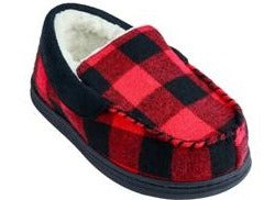capelli new york Boys Buffalo Plaid Moccasin with Faux Suede Trim
