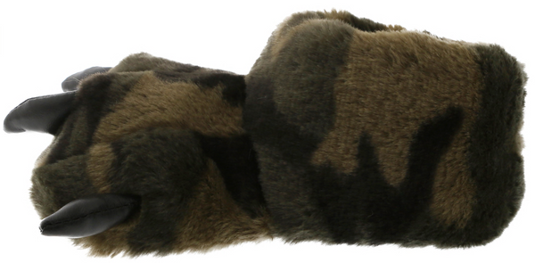 Capelli New York Boys Camo Faux Fur Bear Claw With 3D Contrasting Faux Leather Parts Indoor Slipper