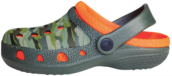 Capelli New York Boys Camo Printed Two Tone Injected EVA Clog With Backstrap