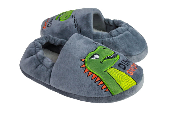 Capelli New York Boys Dino Snore Eye Mask And Soft Boa Moccasin Set