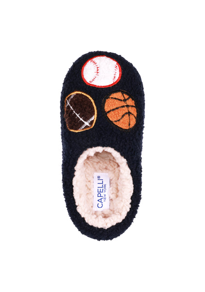 Capelli New York Boys Faux Berber Scuff With Sport Icons