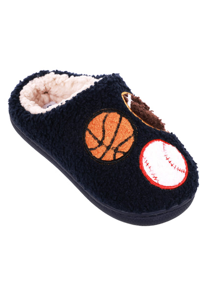 capelli new york Boys Faux Berber Scuff with Sport Icons