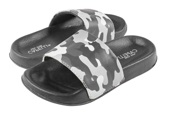 Capelli New York Boys Faux Leather Camo Printed Slides