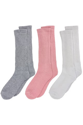 capelli new york Capelli New York 12" Solid 3 Pack Ribbed Slouch Crew Socks