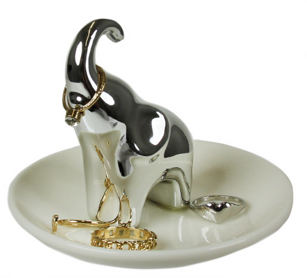 Capelli New York 3D Elephant Ceramic Trinket Tray