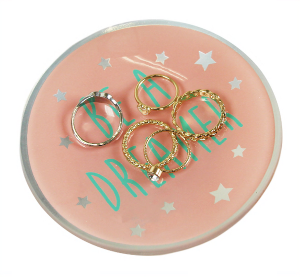 Capelli New York "Be A Dreamer" Glass Trinket Tray