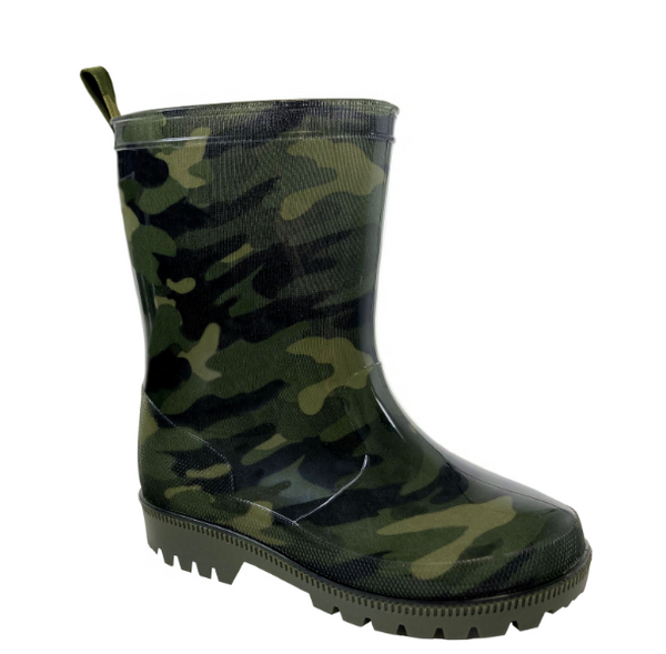 Capelli New York Boys Green Camo Rain Boot