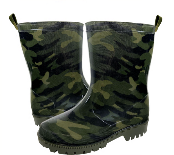 capelli new york Boys Green Camo Rain Boot