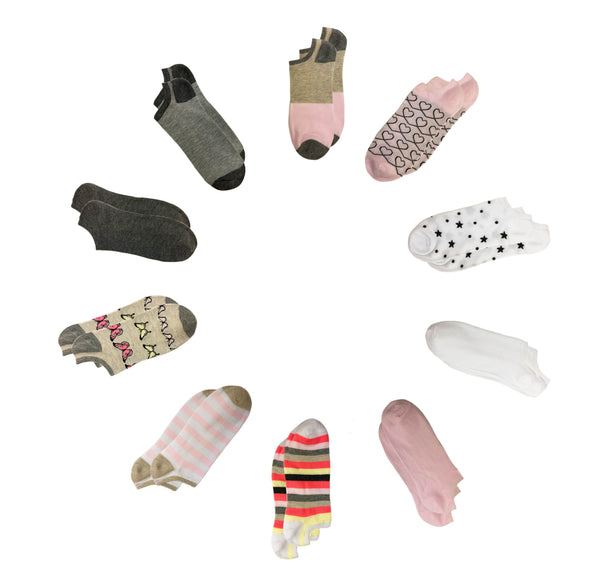 Capelli New York Butterflies 10 Pack No Show Socks