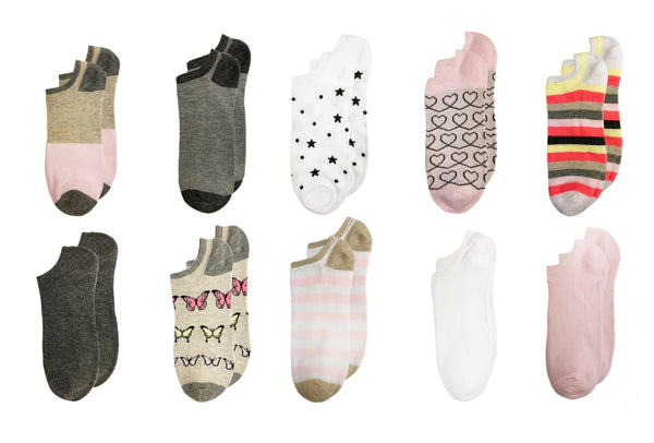 capelli new york Butterflies 10 Pack No Show Socks