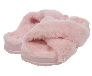 Capelli New York Girls Faux Fur Criss Cross Slide