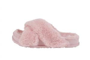 Capelli New York Girls Faux Fur Criss Cross Slide