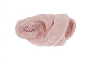 Capelli New York Girls Faux Fur Criss Cross Slide