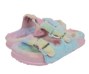 Capelli New York Girls Faux Fur Double Strap Slide
