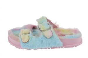 Capelli New York Girls Faux Fur Double Strap Slide
